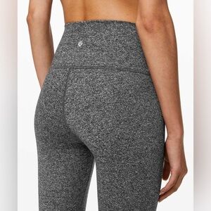 Lululemon Wunder Under High Rise Heathered Gray/Black Leggings
